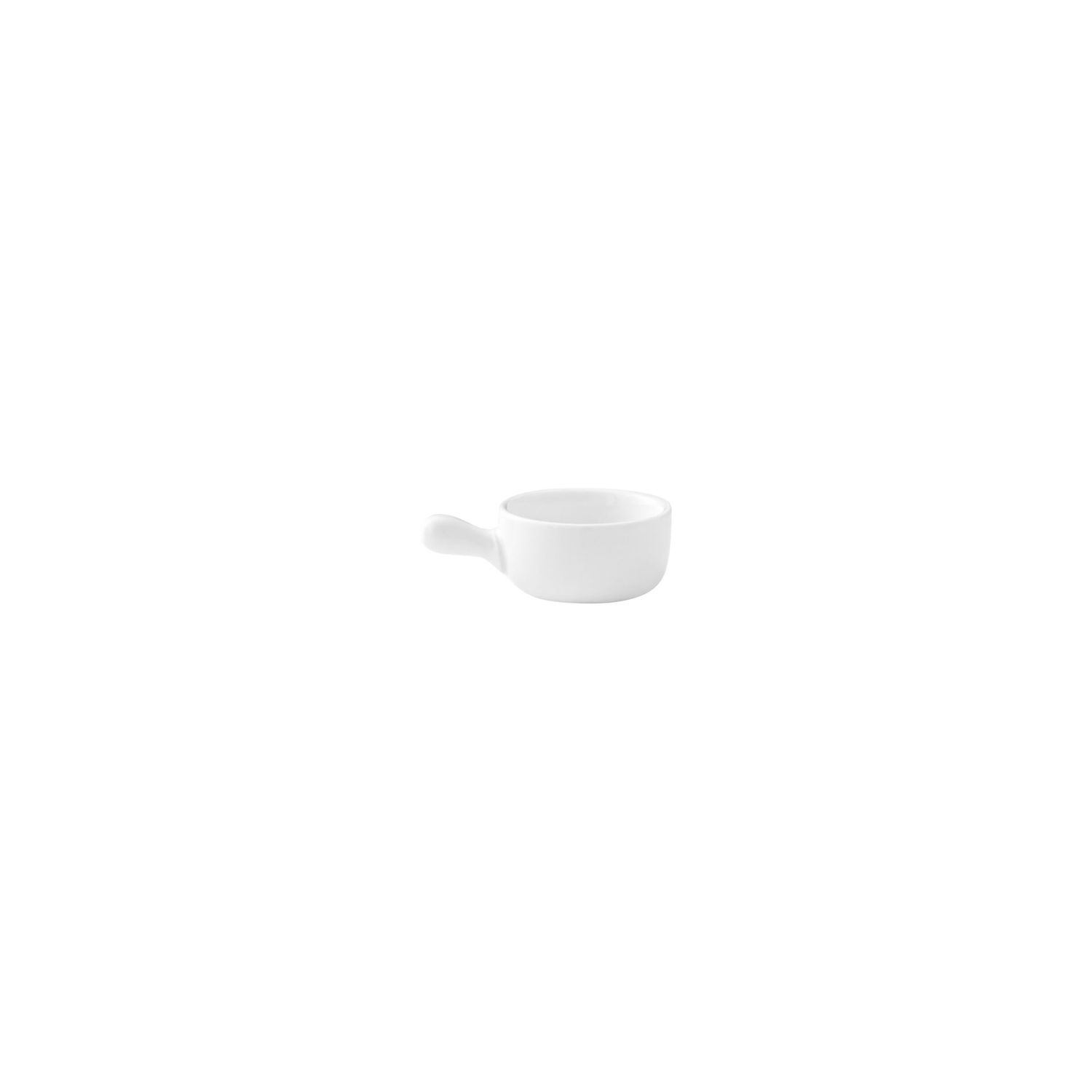 VL-3121 - Vikko Lightning - Mini White Onion Soup Bowl with Handle, 1.4 oz