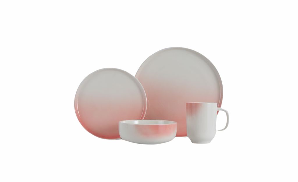 VC-1607-BP - Vikko Classic - Breeze Pink, Fine Porcelain 16 Pc Dinnerware Set,