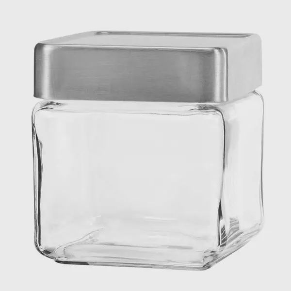85753 - Anchor Hocking 1qt Stackable Jar w Brushed Metal Lid