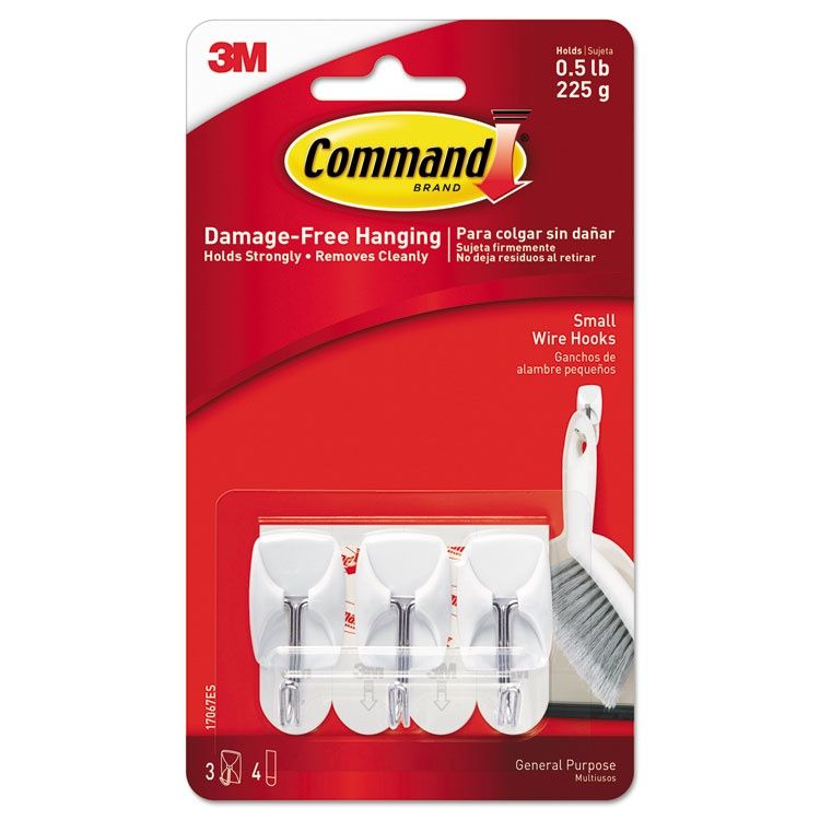 17067CLRES - Command Wire Hook  3pack Clear