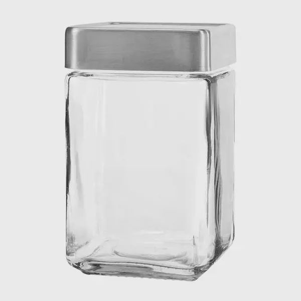 85754 - Anchor Hocking 1.5qt Stackable Jar w Brushed Metal Lid