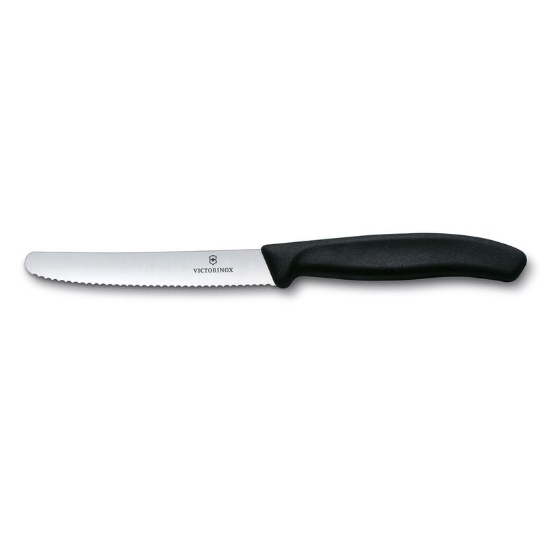 6.7833 - Swiss Classic Tomato Knife, Serrated, Round Tip, 4.5, Black