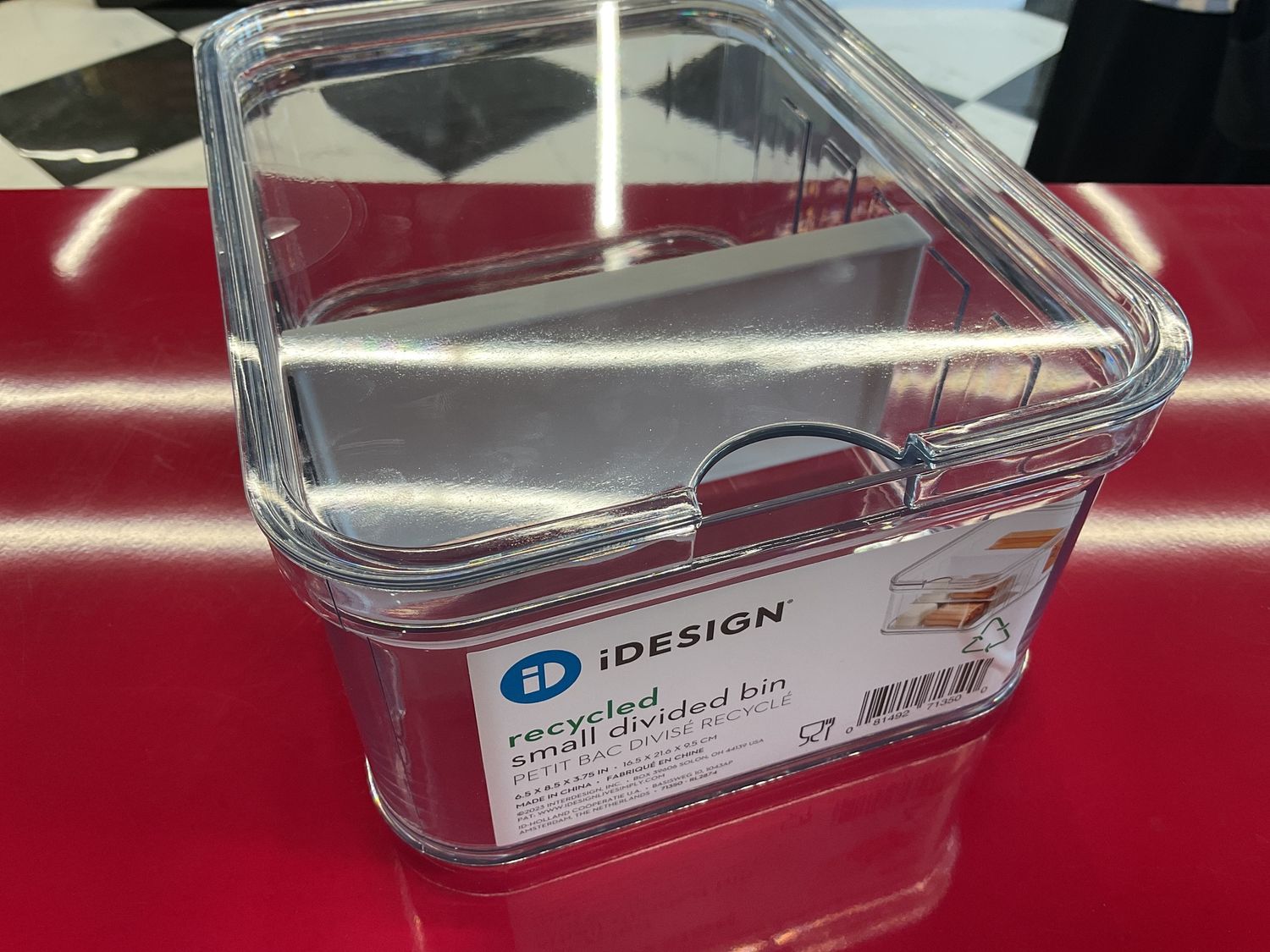 71350 - RPET crisp small divided bin clear