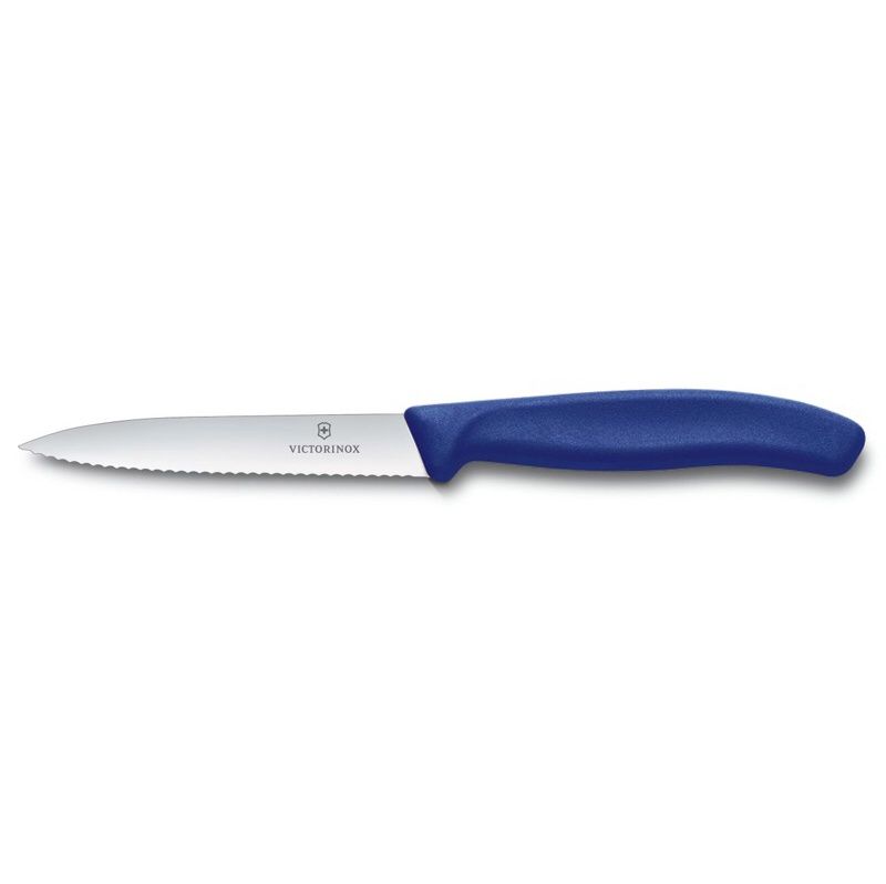 6.7732 - Swiss Classic Paring Knife, Serrated, Spear Tip, 4, Blue