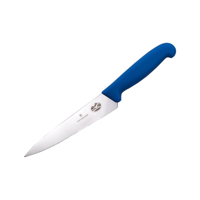5.2032.15 - Victorinox - Fibrox Pro Chef Knife, Serrated, 6&quot;&quot;, Blue