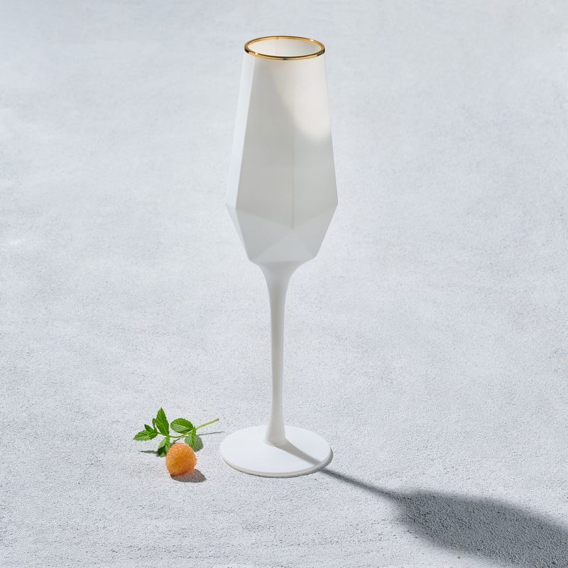 VD-7015-WH - Vikko Decor - Sparkle, White, Champagne Flute, Glass, 15 Oz
