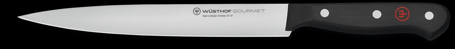 W-4114/20-1025048820 - Wusthof - Gourmet Carving Knife, Straight, Spear Tip, 8&quot;&quot;, Black