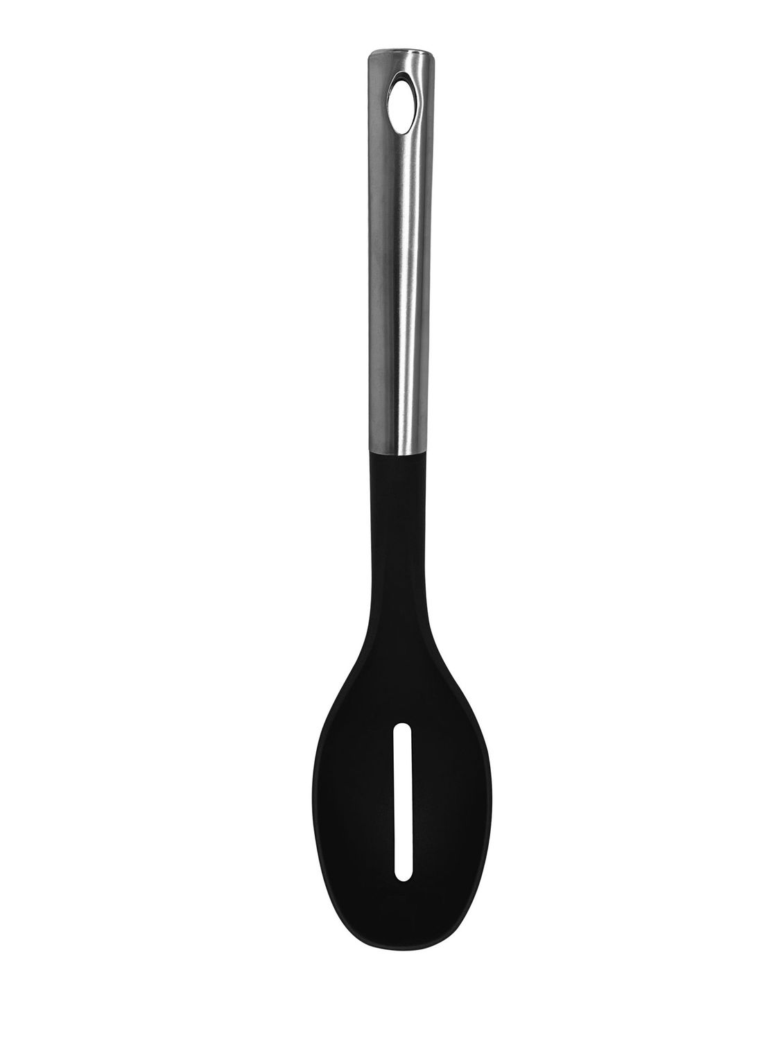 M8573/B -Millvado - Nylon Utensils SS Handle, Slotted Spoon, Black,13.5&#39;&#39;