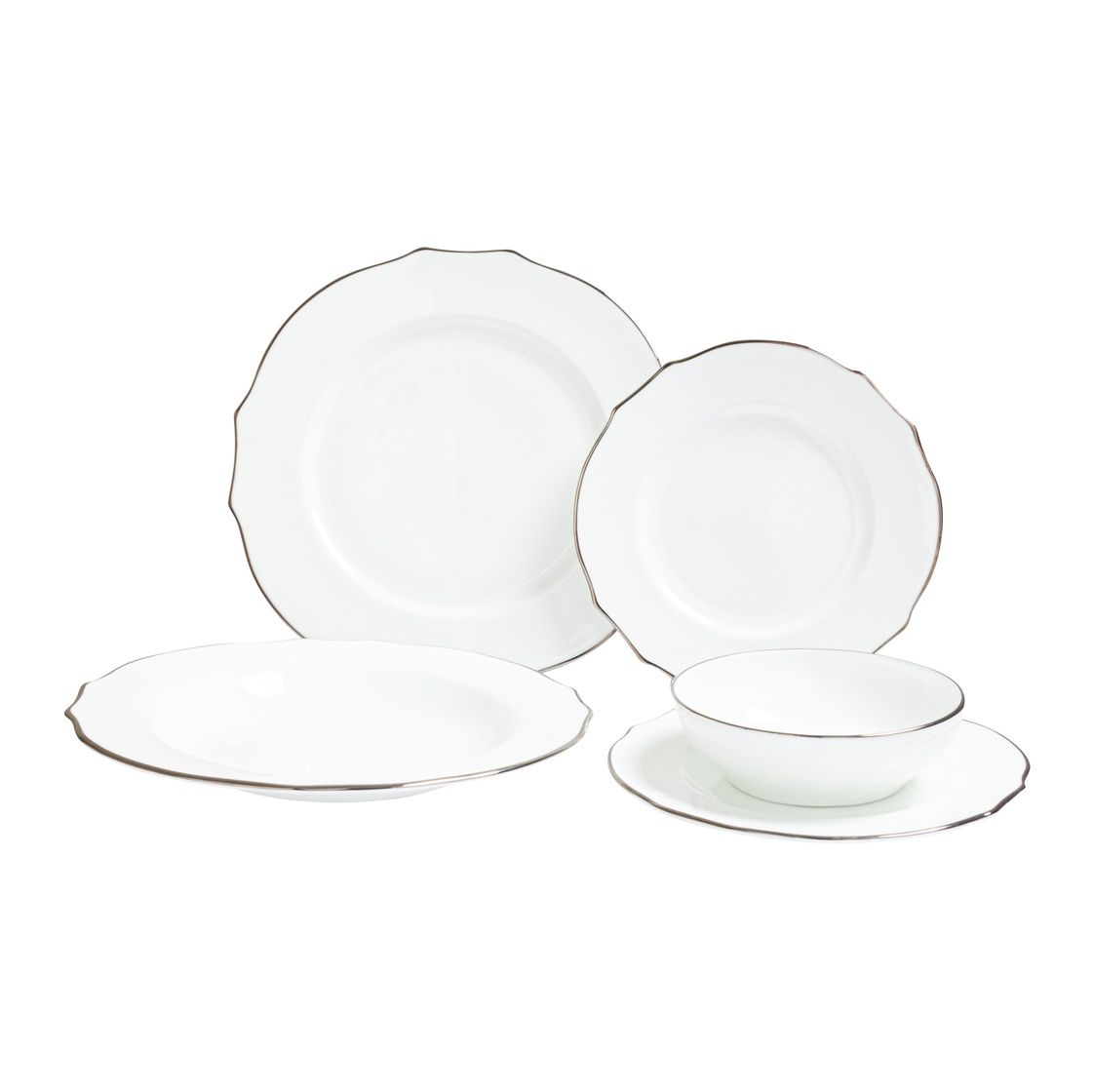 VS-2011-SS - Vikko Shine - Spring Silver, 20 Pc Dinnerware Set