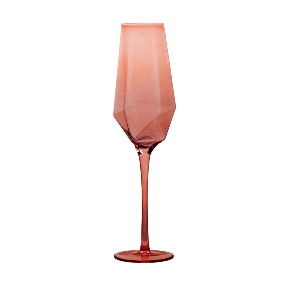 VD-7015-PE - Vikko Decor - Sparkle, Peach, Champagne Flute, Glass, 15 Oz
