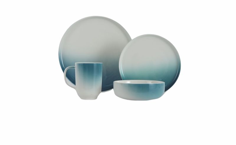 VC-1608-BG - Vikko Classic - Breeze Green, Fine Porcelain 16 Pc Dinnerware Set