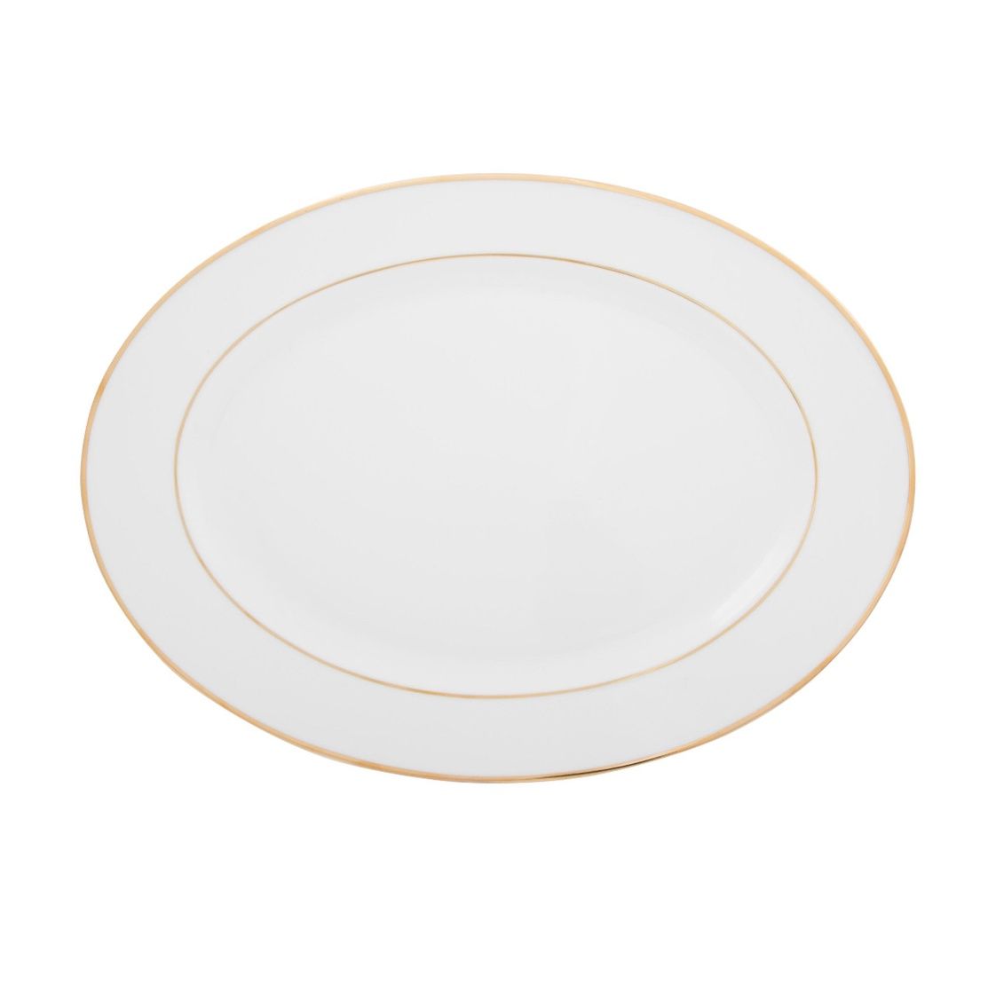 VL-2044-ODG - Vikko Luxe - Louise Gold, White, 14&quot;&quot; Oval Dish