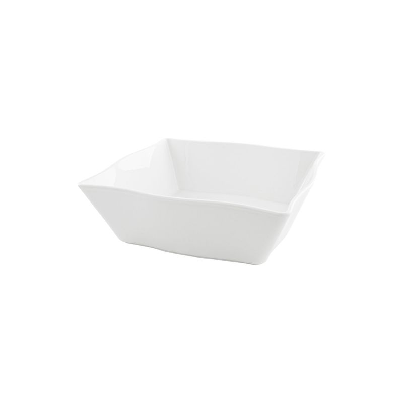 VL-2028 - Vikko Lightning - Square Wavy White Bowl, 8.75&quot;&quot;