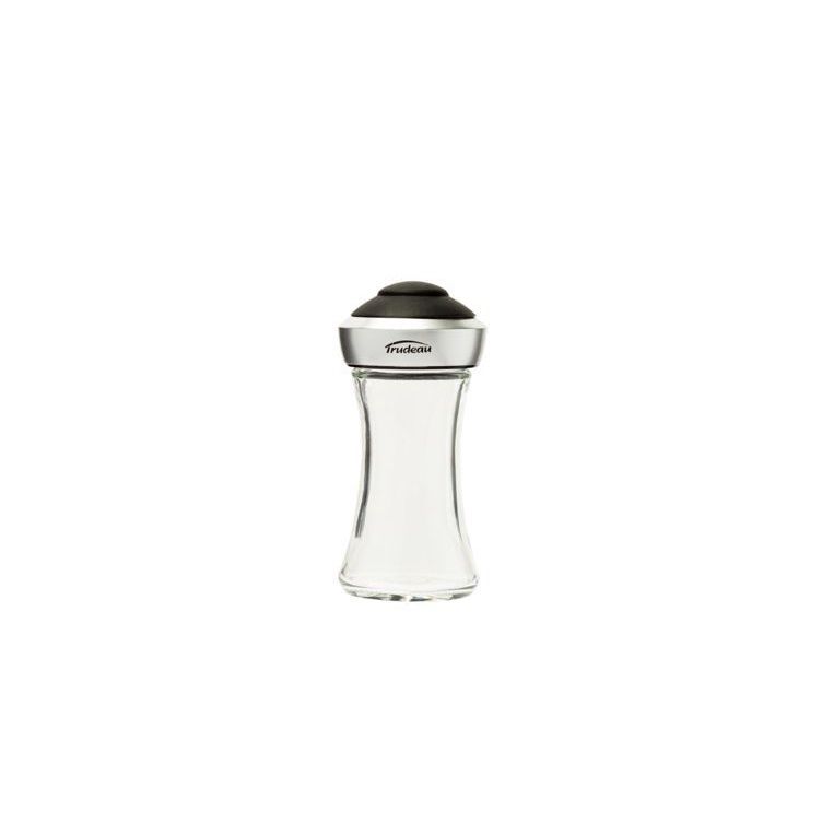 TR-07121010 - Trudeau - Glass, Pop Salt &amp; Pepper Shaker, Black Top