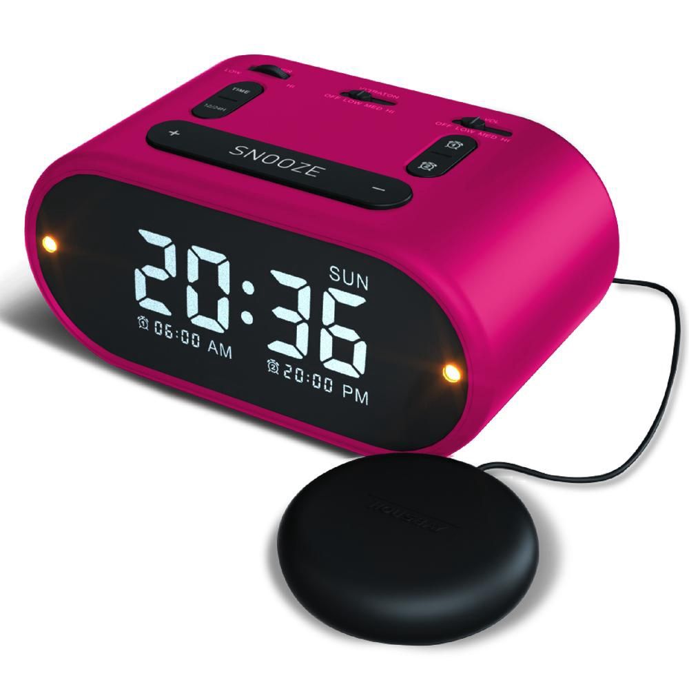 RIPWAV110P - VIBRATING DUAL ALARM W/ SOUND PINK