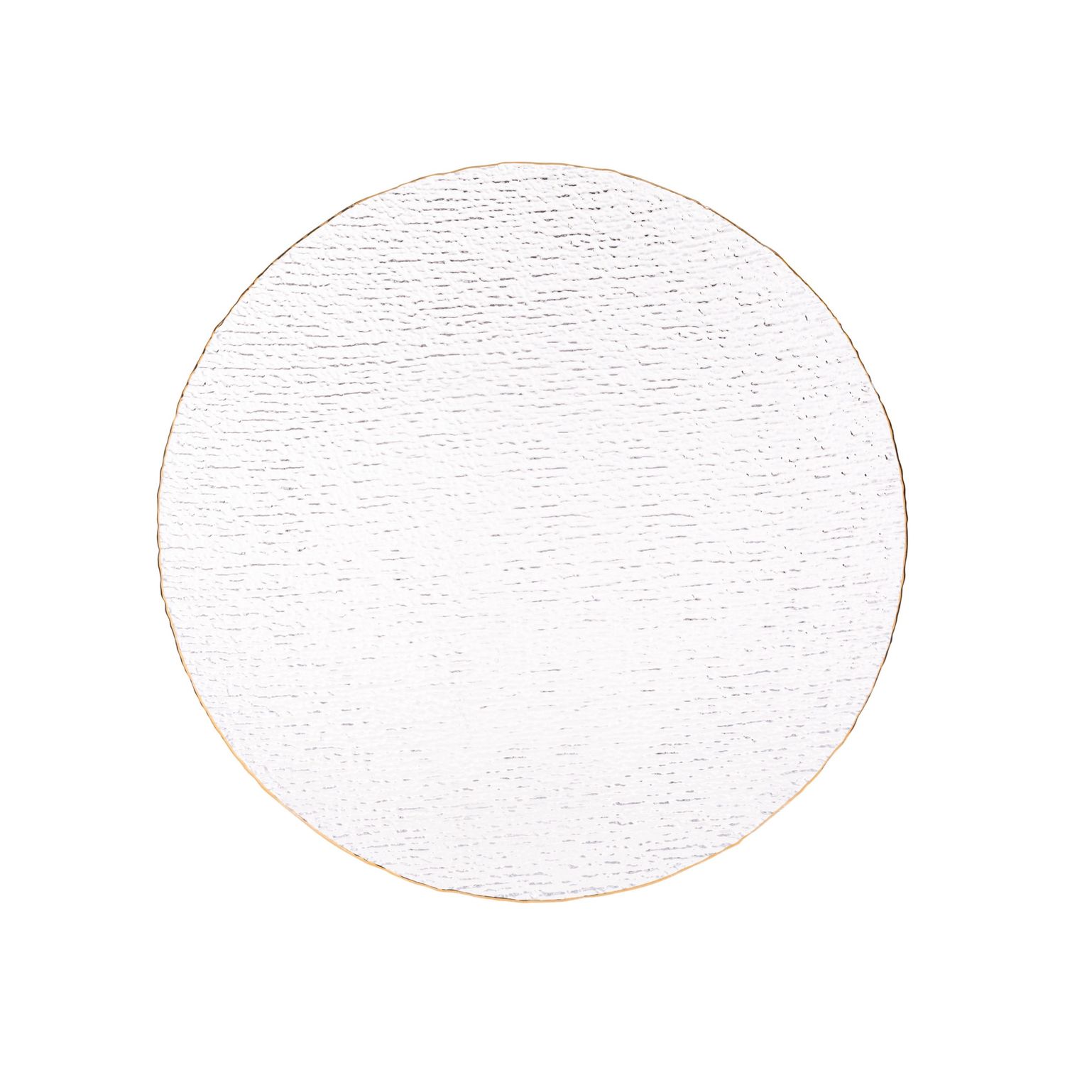 VD-1302-CG - Vikko Decor- Pine, Pebble Clear with Gold Rim, Glass Chargers, 13&#39;&#39;