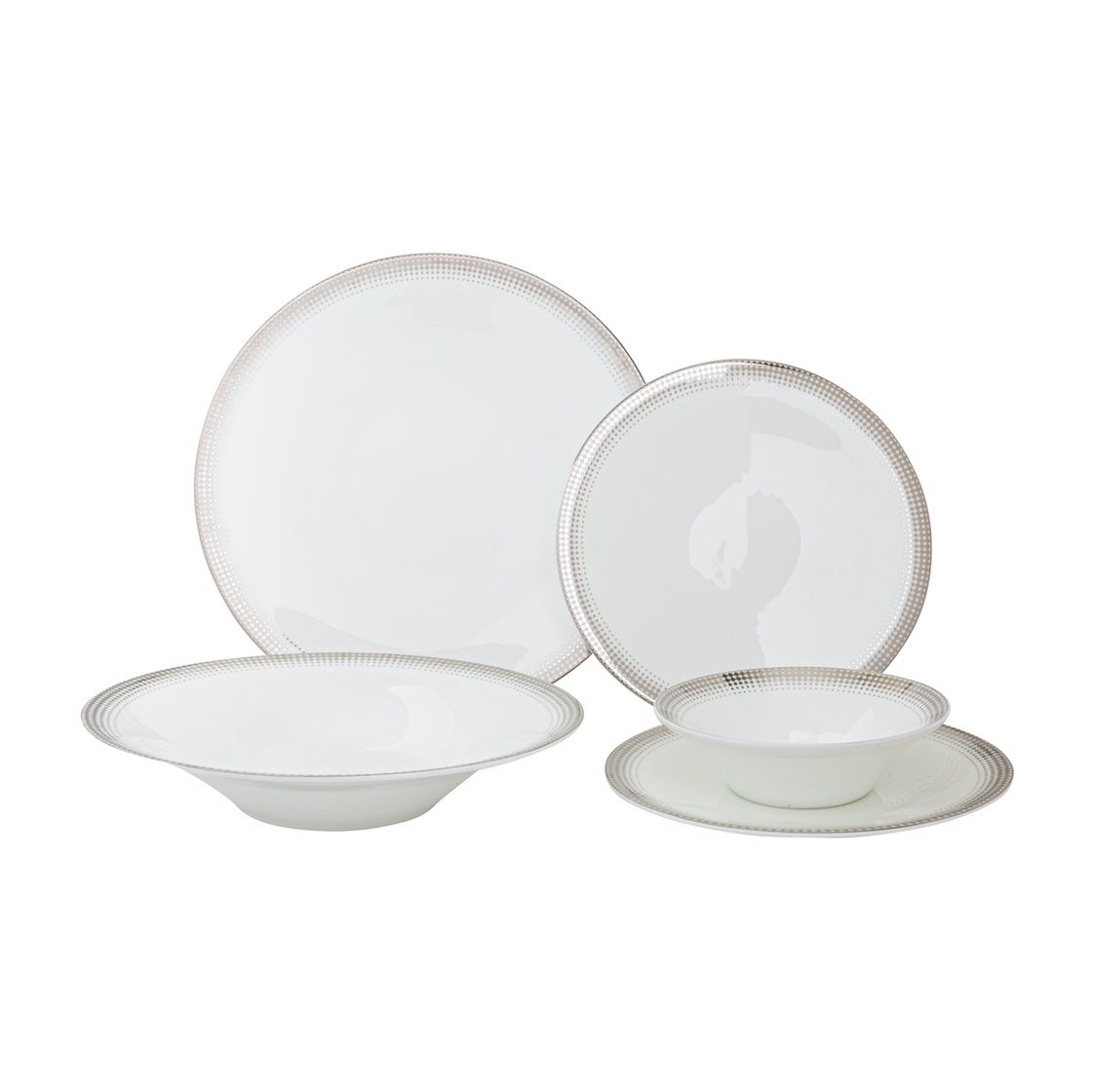 VS-2014-AS - Vikko Shine - Ambassador Silver, 20 Pc Dinnerware Set