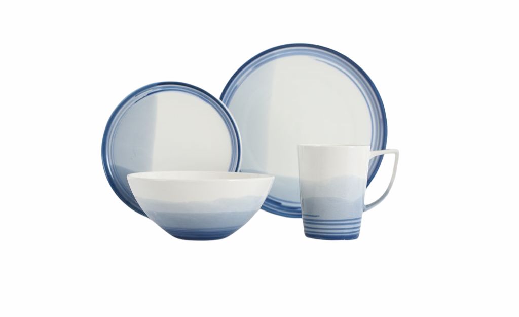 VC-1609-IB - Vikko Classic - Island Blue Fine Porcelain 16 Pc Dinnerware Set,