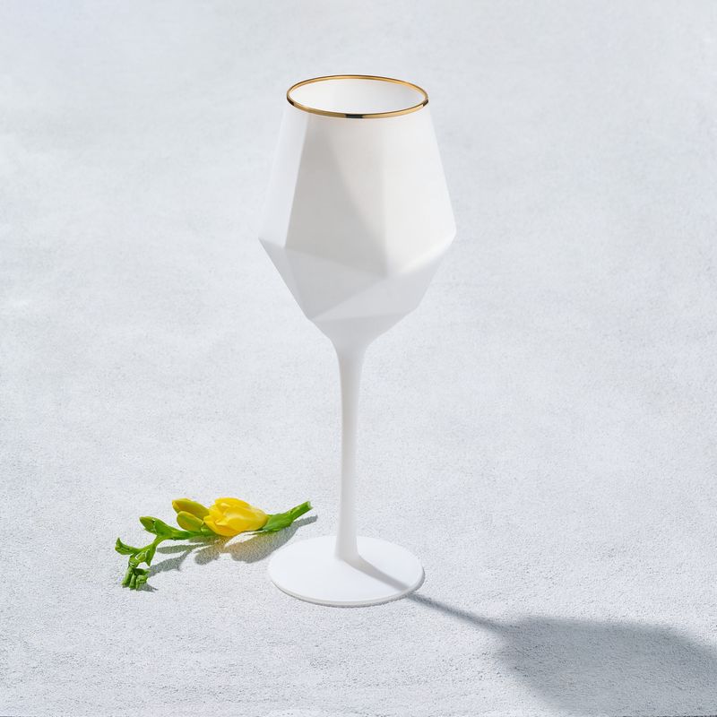 VD-7022-WH- Vikko Decor - Sparkle, White, Wine Glass, 22 Oz