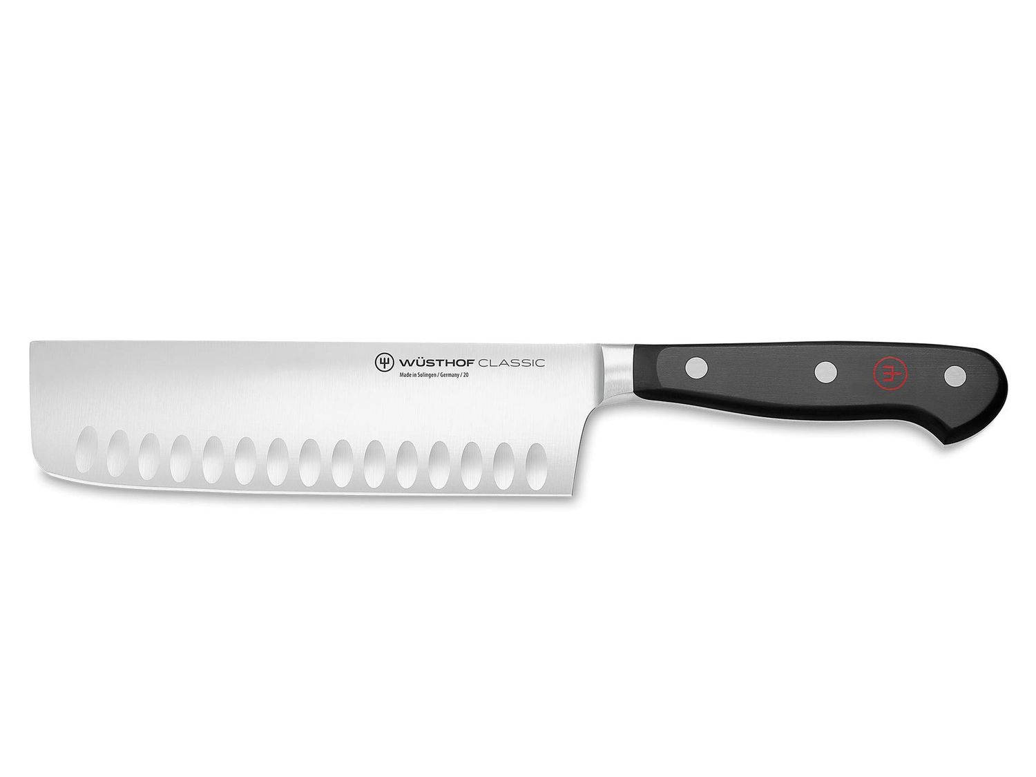 W-4193/17 -1040132617 - Wusthof - Classic Nakiri Knife, Straight, Granton Blade, 7&quot;&quot;, Black