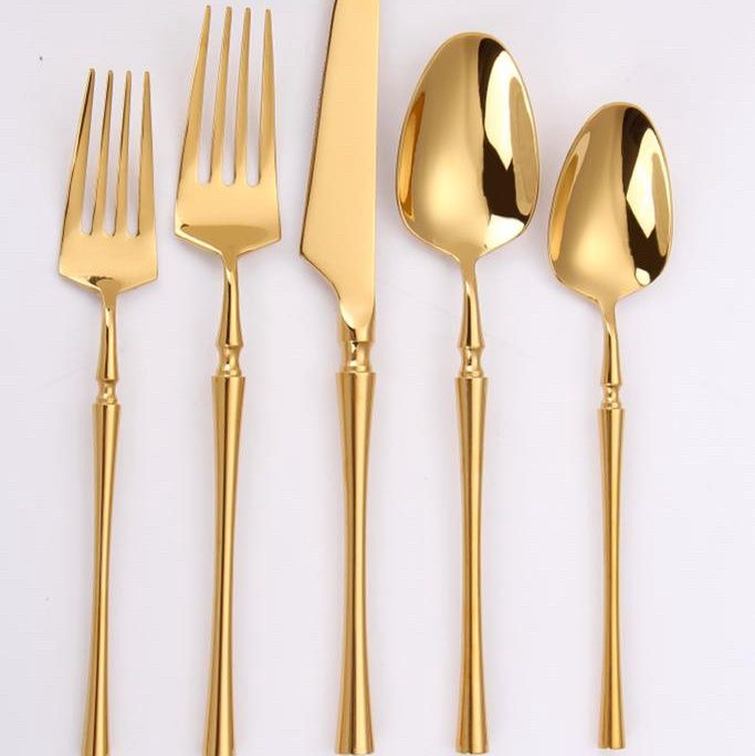 VF-35-IG-SET - Irene, Mirror Gold, 18/10 Flatware, 20 Pc Set.
