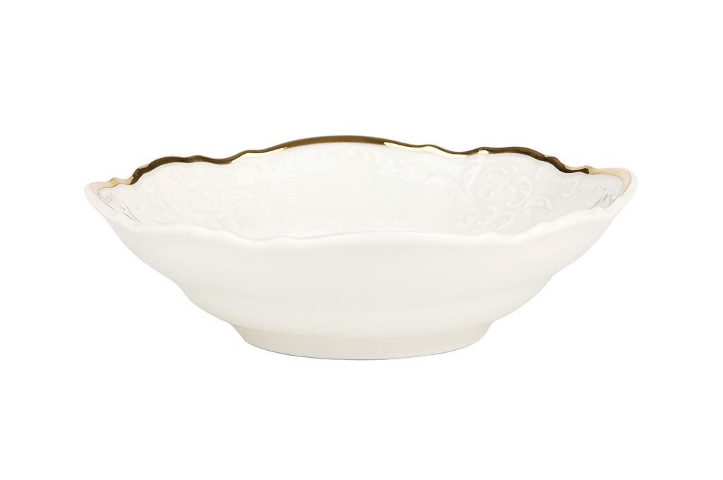 VL-5090-SVBG - Vikko Luxe - Bernadotte Gold, Ivory, 9&#39;&#39; Serving bowl