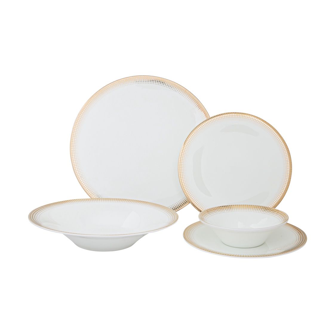 VS-2013-AG - Vikko Shine - Ambassador Gold, 20 Pc Dinnerware Set