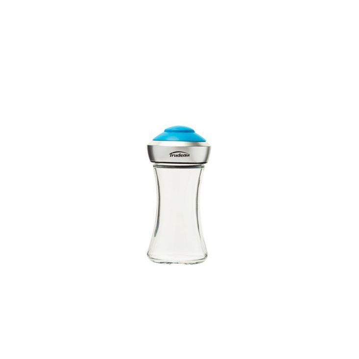 TR-07121011 - Trudeau - Glass, Pop Salt &amp; Pepper Shaker, Blue Top