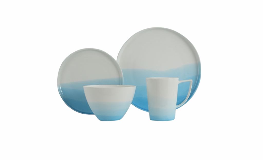 VC-1606-SKB - Vikko Classic - Sky Blue Fine Porcelain 16 Pc Dinnerware Set