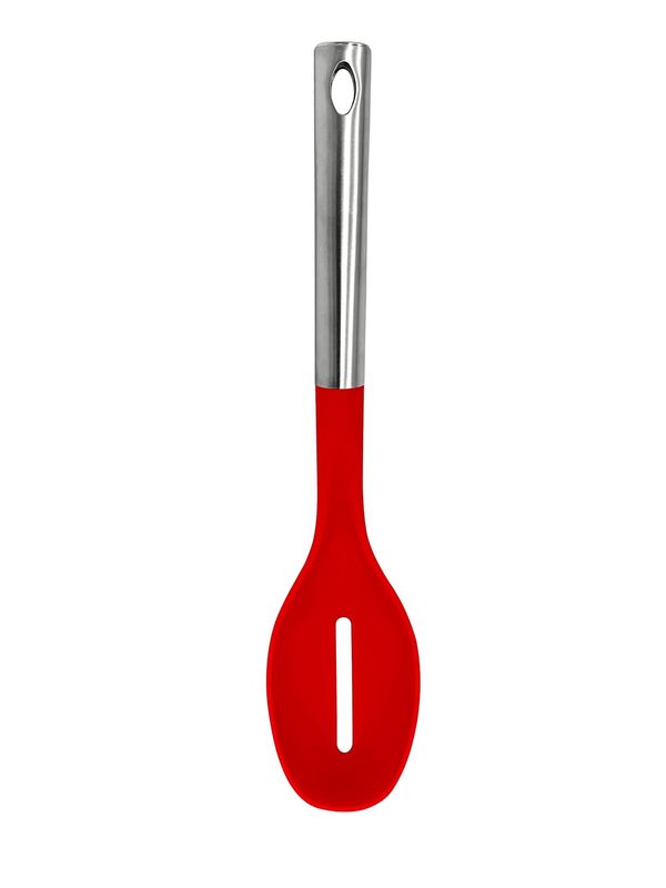 M8571/B - Millvado - Nylon Utensils SS Handle, Slotted Spoon, Red,13.5&#39;&#39;