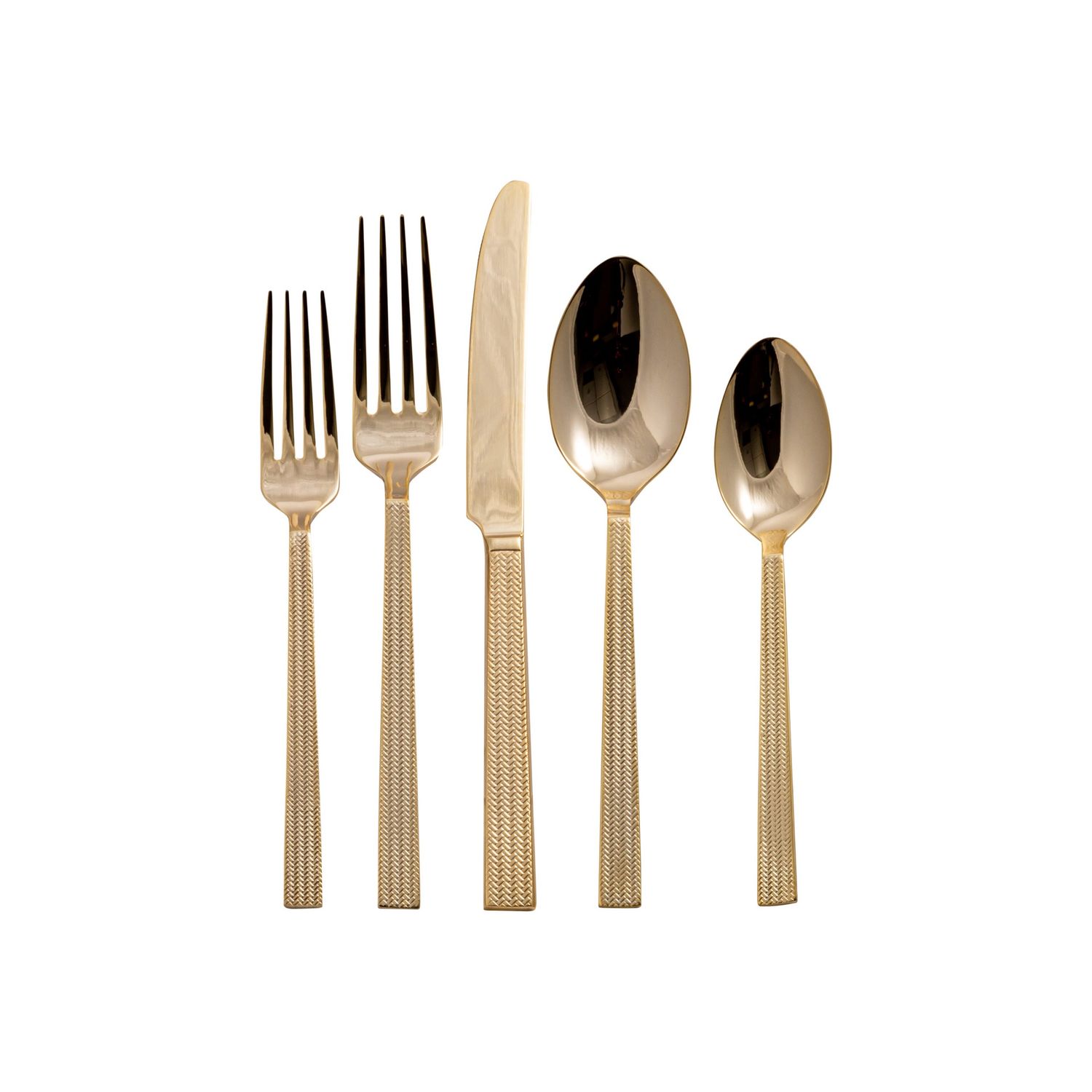 VC-132-SET - Vikko Crown - Topaz, Full Gold 18/10 SS, Flatware, 20 Pc Set