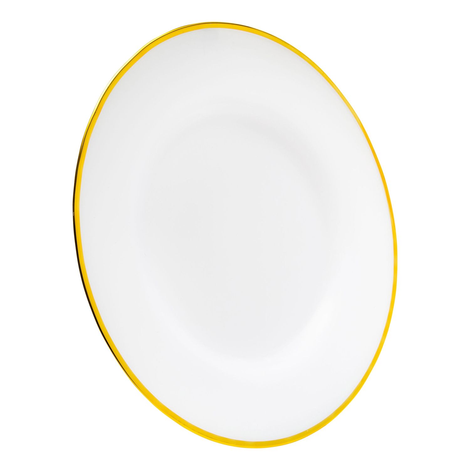 VD-PCH13-WH - Vikko Decor - Platinum, White with Gold Rim, Glass Charger 13&quot;&quot;