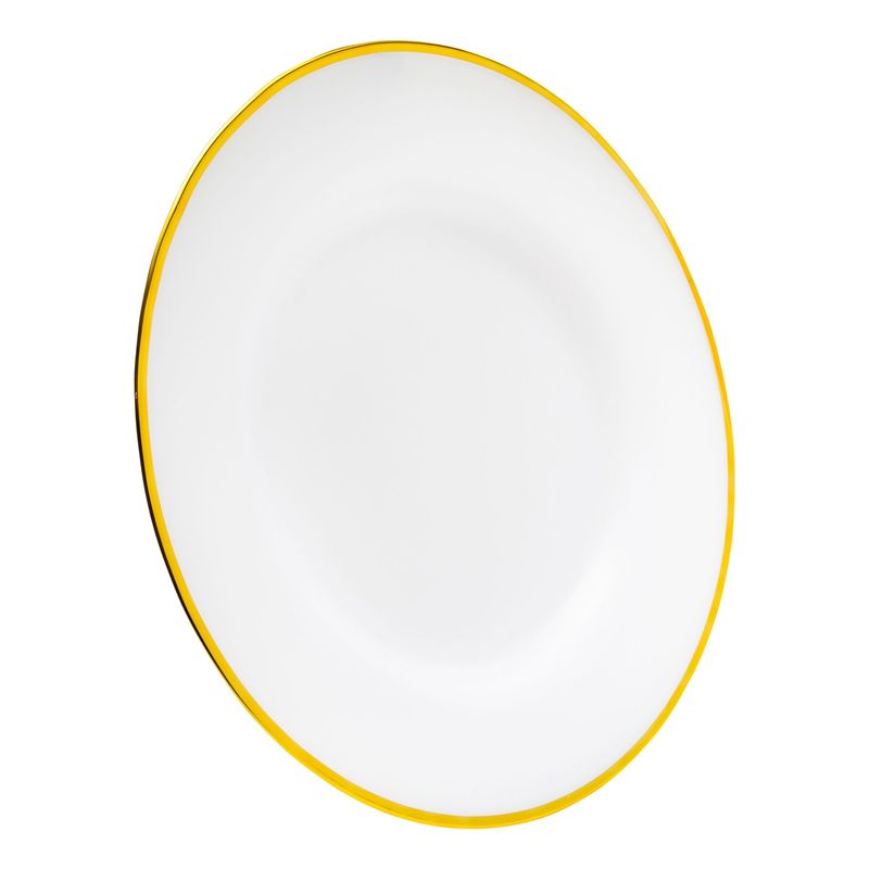 VD-PCH13-WH - Vikko Decor - Platinum, White with Gold Rim, Glass Charger 13&quot;&quot;