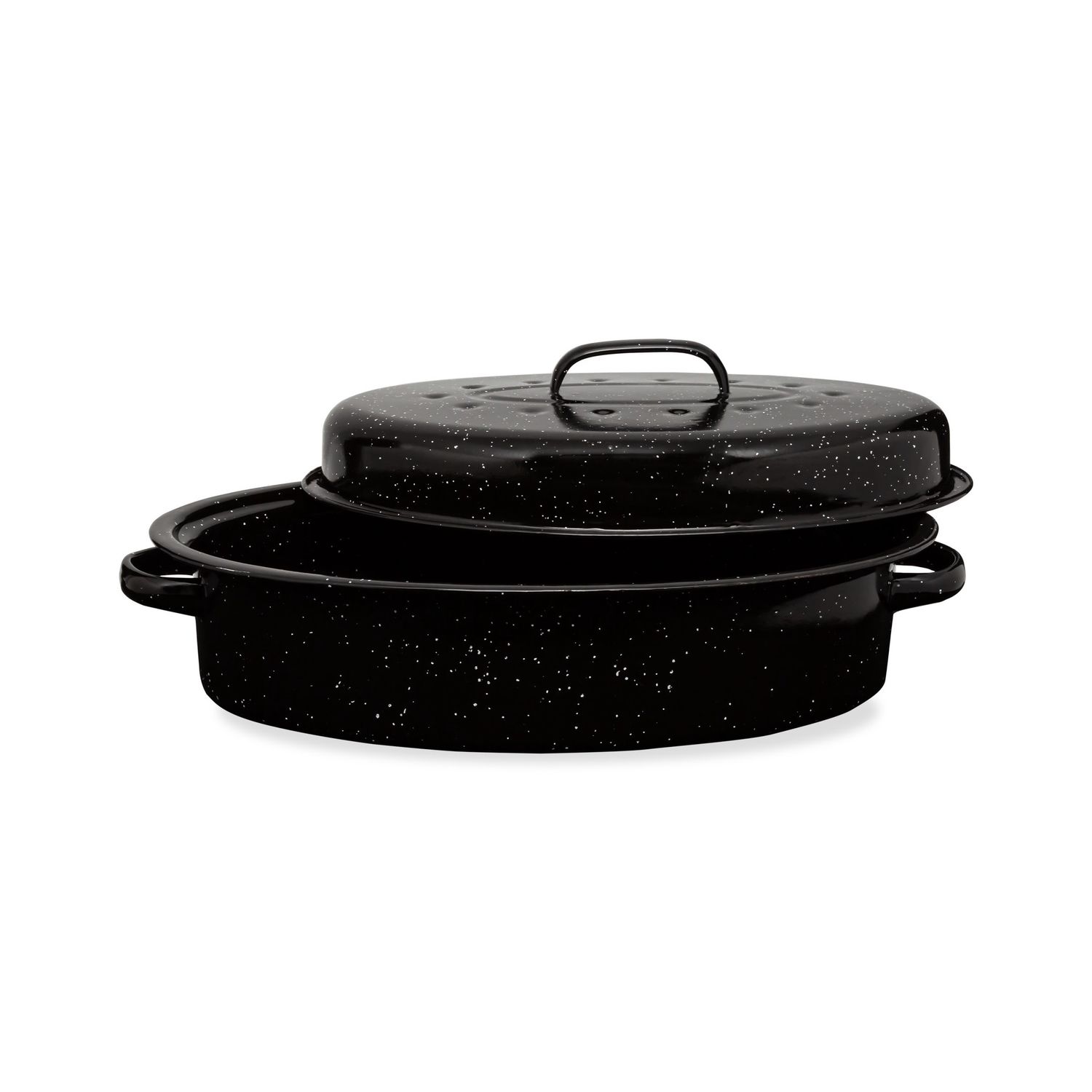 MG-18-OR - Millvado - Granite Large Oval Roaster With Lid, 18&quot;&quot; X 12.6 X 7&quot;&quot;H 18LB