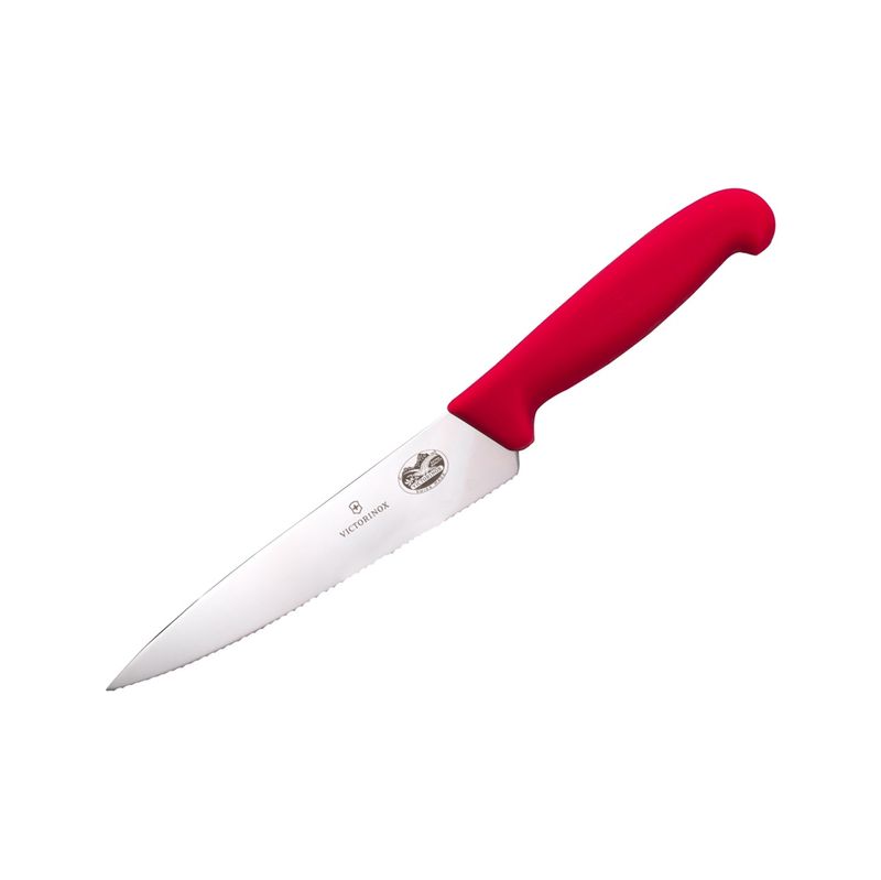 5.2031.15 - Victorinox - Fibrox Pro Chef Knife, Serrated, 6&quot;&quot;, Red