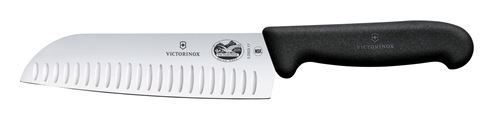 5.2523.17 - Victorinox - Fibrox Santoku Knife, Straight, Granton Blade, 7 &quot;&quot;, Black