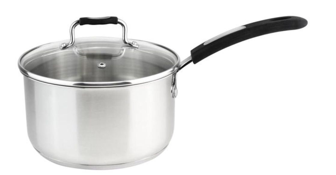 MU-03-SP/BK - Millvado-Urban SS Sauce Pan/W Glass Lid Silicone Handles,Black, 3 Qt, 7&quot;&quot;X 4.5&quot;&quot; Variants