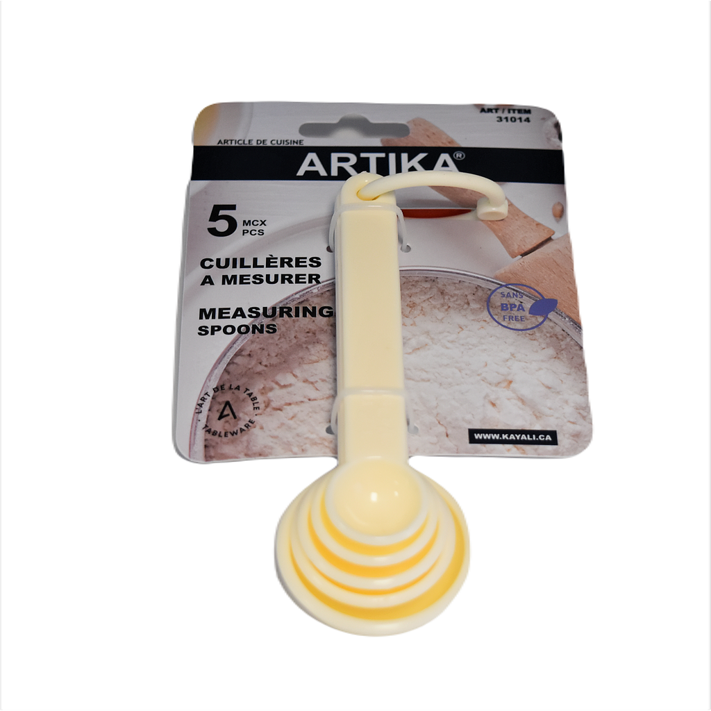 KA-31014 - Artika - 5 Pc White, Plastic Measuring Spoon Set