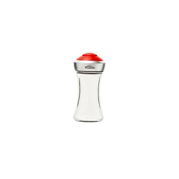 TR-07121009 - Trudeau - Glass, Pop Salt &amp; Pepper Shaker, Red Top
