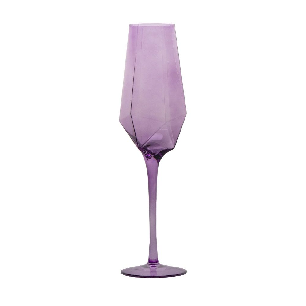VD-7015-PU - Vikko Decor - Sparkle, Purple, Champagne Flute, Glass, 15 Oz