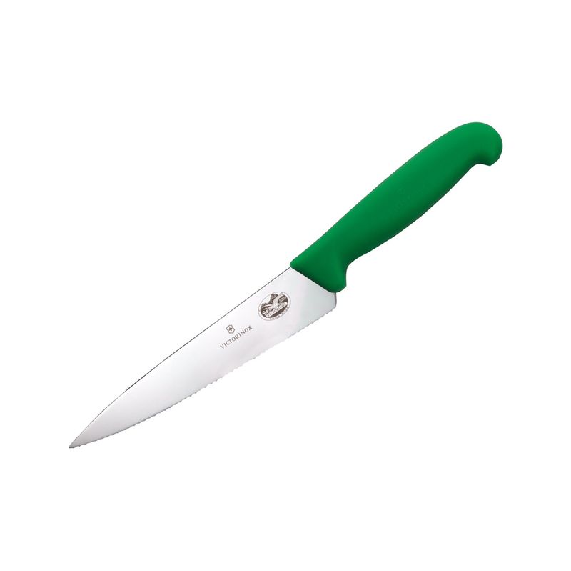 5.2034.15 -Victorinox - Fibrox Pro Chef Knife, Serrated, 6&quot;&quot;, Green