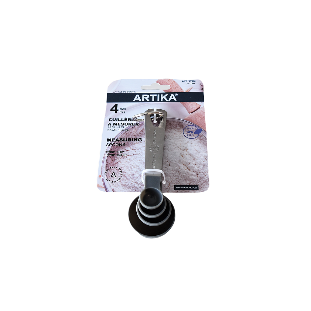 KA-31020 - Artika - 4 Pc Measuring Spoon Set, 1/4 TSP, 1/2 TSP, 1 TSP, 1 TBSP