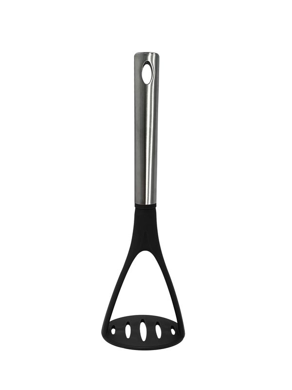 M8573/F - Millvado - Nylon Utensils SS Handle, Potato Masher, Black,11&quot;&quot;