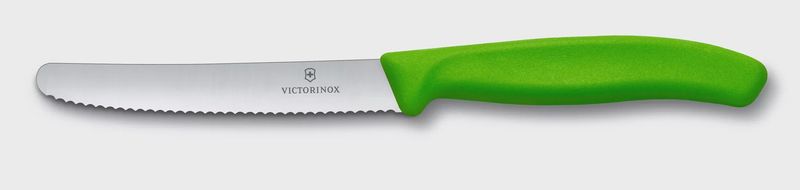 6.7836.L114 - Swiss Classic Tomato Knife, Serrated, Round Tip, 4.5&quot;, Green