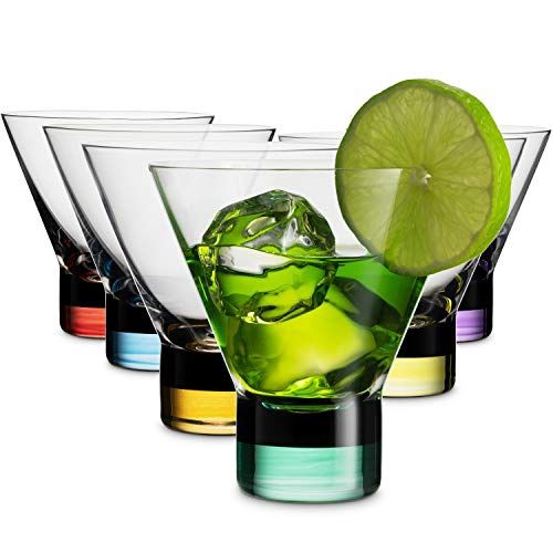 MK-8MG-CL - Mitbak Martini Glasses Colored Set of 6
