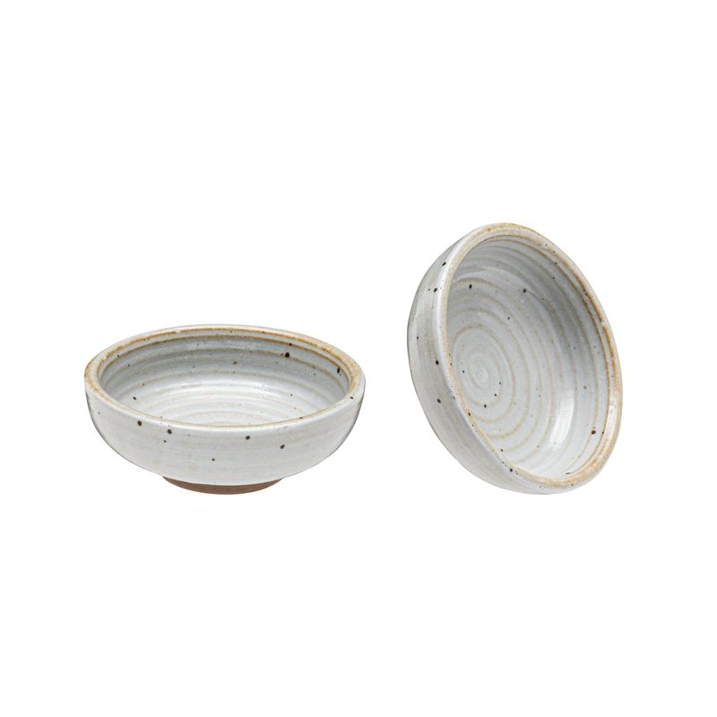 VS-PM3-7230 - Vikko Stoneware, Palm Mini Bowl, Cream White With Speckled Brown, 3.&quot;
