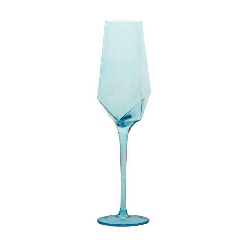 VD-7015-BL - Vikko Decor - Sparkle,Blue, Champagne Flute, Glass, 15 Oz