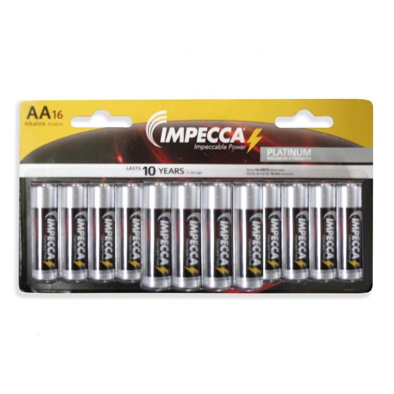 IMPAA16 - AA ALAKLINE PLATINUM BAT 16-PACK