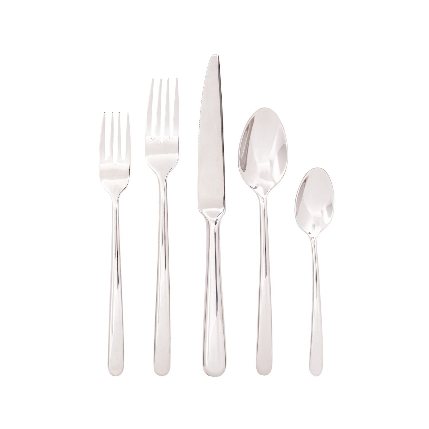 VC-910-SET - Vikko Crown - Opal, Mirror Silver Flatware 18/10 SS, 20 Pc Flatware Set