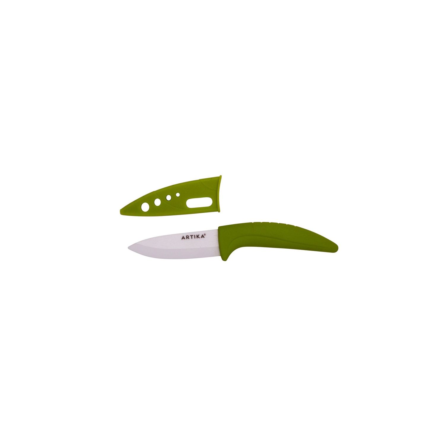 30014 - Ceramic, Paring Knife, Straight Blade, Spear Tip,  Green